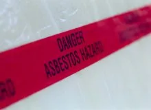 Asbestos hazard tape.
