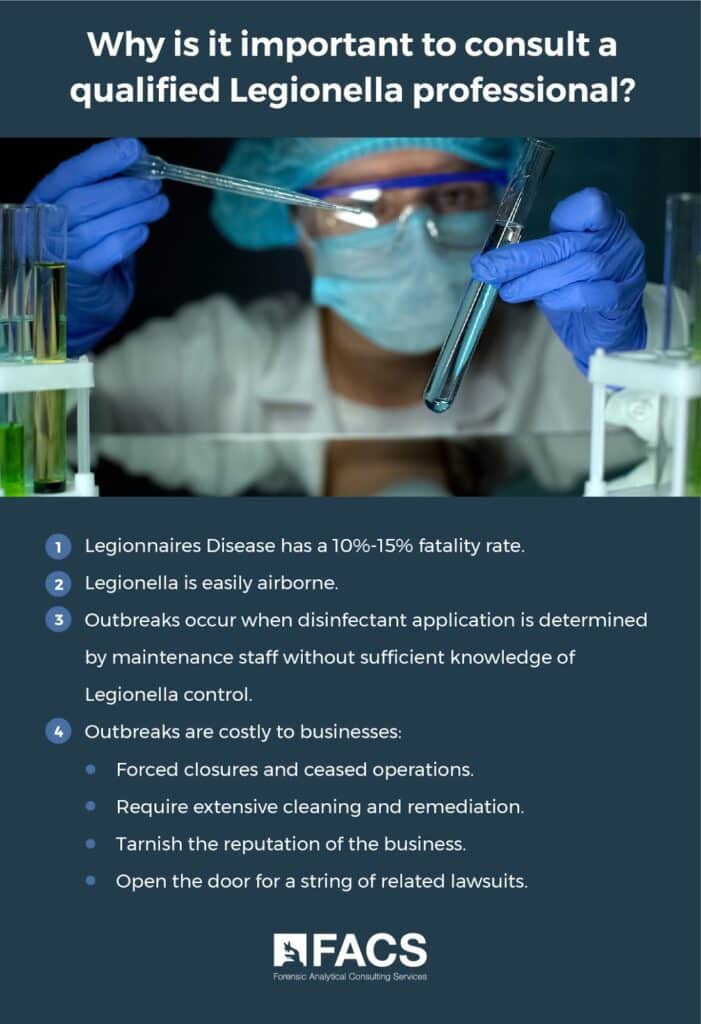 Why it's important to consult qualified Legionella professional infographic